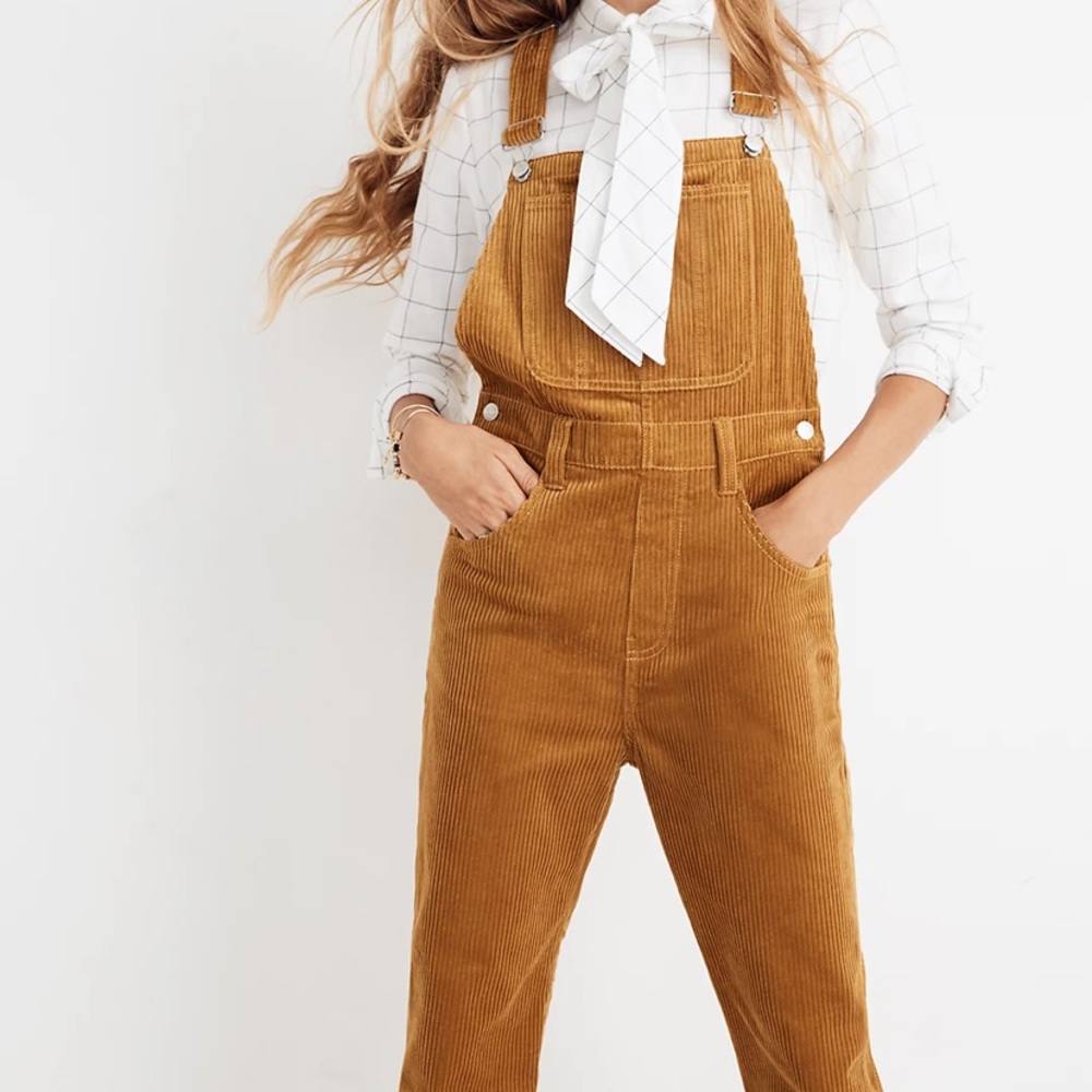 Madewell Corduroy Straight-Leg Overalls